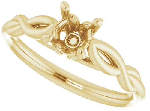 14K Yellow  5.5 mm Round Solitaire Engagement Ring Mounting (5)