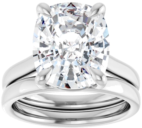 Sužadėtuvių Žiedas „Claw-Prong Solitaire“ 14k white gold Elongated Cushion 12mm x 10mm (7)