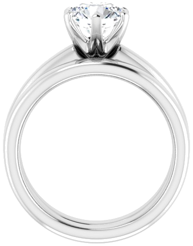 14K White 7 mm Round Engagement Ring Mounting (7)