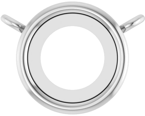 Pakabukas „Rose-Cut Bezel-Set“ 10k white gold Round 5mm (1)