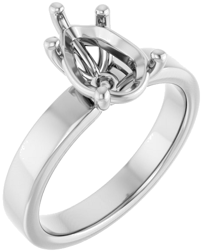 Sužadėtuvių Žiedas „Solitaire“ 14k white gold Pear 10mm x 7mm (1)
