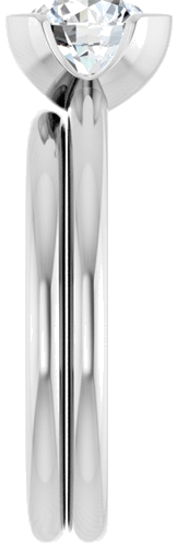 Sužadėtuvių Žiedas „Half-Bezel“ 14k white gold Round 6.5mm (9)