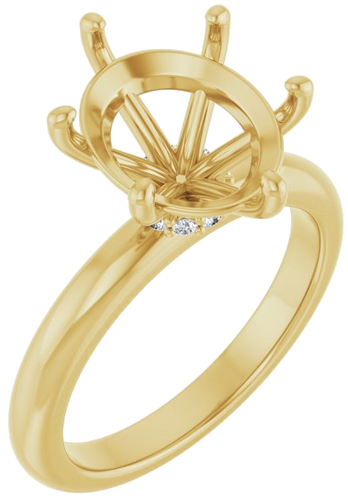 Sužadėtuvių Žiedas „Accented“ 14k yellow gold Oval 12mm x 10mm (1)