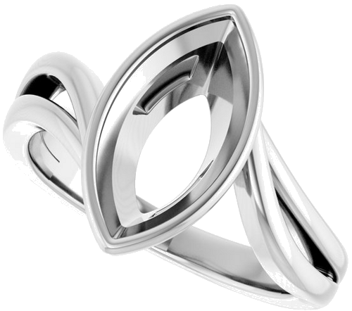 Sužadėtuvių Žiedas „Bezel-Set“ 10k white gold Marquise 13mm x 6.5mm (5)