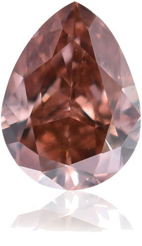 0.15 carat Fancy Deep Orangey Pink-SI1 Natūralus Pear Deimantas (1)