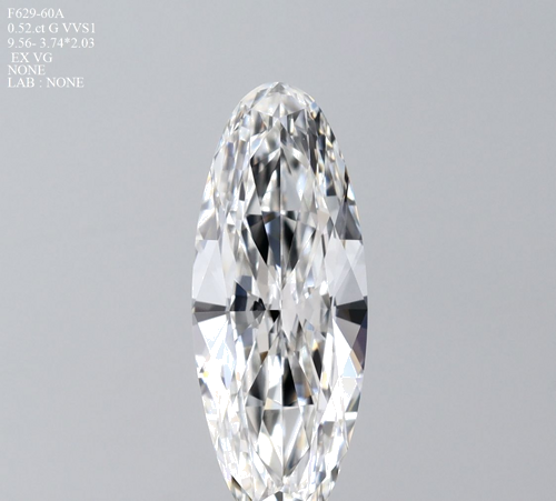 0.52 carat F-VVS1 Natūralus Oval Deimantas (1)