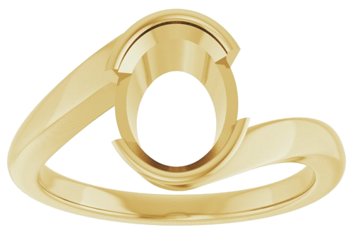 Sužadėtuvių Žiedas „Half-Bezel Solitaire“ 14k yellow gold Oval 9mm x 7mm (3)