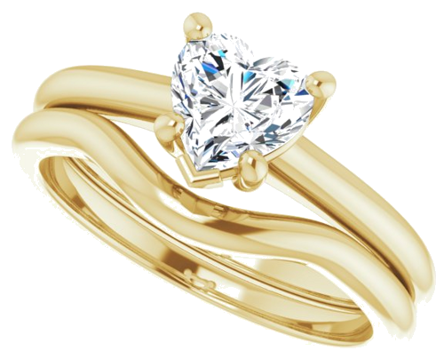 Sužadėtuvių Žiedas „V-End Prong“ 14k yellow gold Heart 6mm (10)