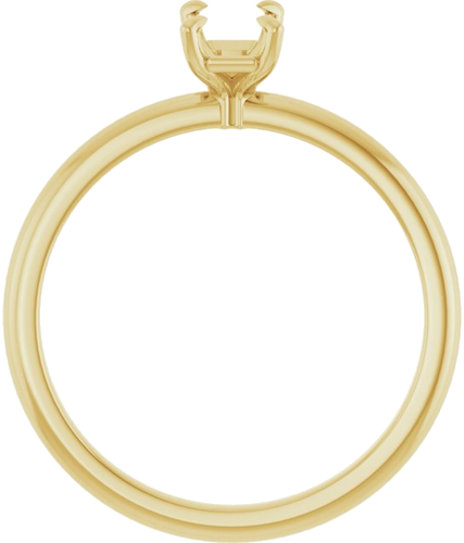 10K Yellow  6x4 mm Emerald Solitaire Engagement Ring Mounting (2)