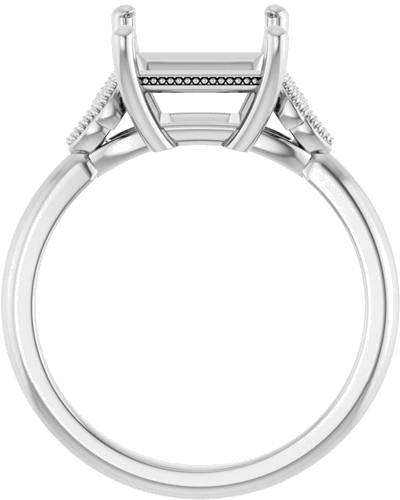 Sužadėtuvių Žiedas „Solitaire“ 14k white gold Square 7.5mm (2)