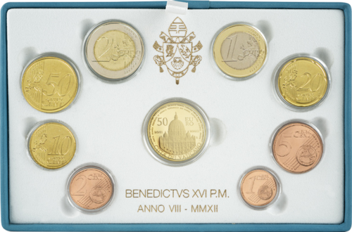 2021 Ватикан Герб Франциска PROOF набор с золотой монетой 50 евро (2)