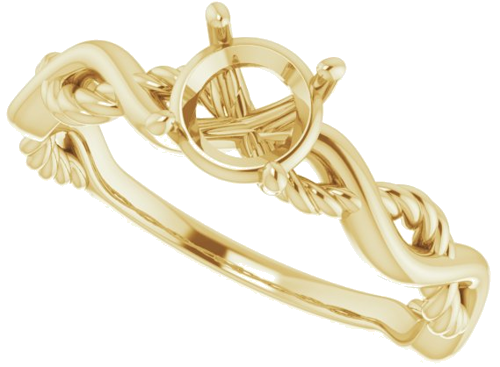 14K Yellow  6 mm Round Solitaire Engagement Ring Mounting (5)