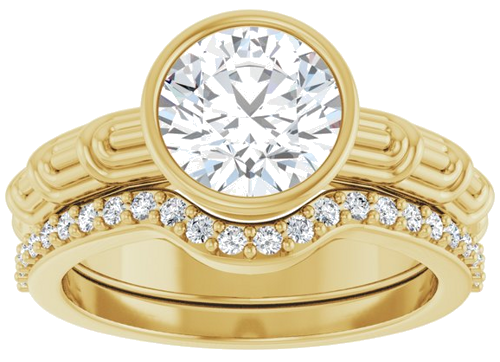 14K Yellow 8 mm Round Solitaire Engagement Ring Mounting (8)