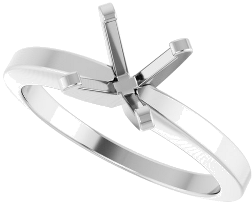 Sužadėtuvių Žiedas „Solitaire“ 585 Baltojo Aukso Round 6.5mm (5)