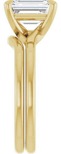 Sužadėtuvių Žiedas 14k yellow gold Emerald 8.5mm x 6.5mm (9)