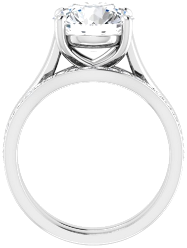 14K White 9.4 mm Round Solitaire Engagement Ring Mounting (7)
