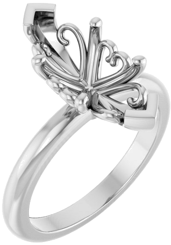 Sužadėtuvių Žiedas „Solitaire“ 14k white gold Marquise 15mm x 7mm (1)