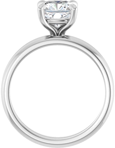 Platinum  7x7 mm Cushion Solitaire Engagement Ring Mounting (7)