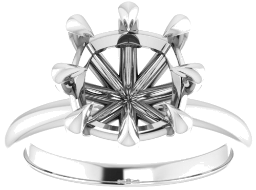 Sužadėtuvių Žiedas „Claw-Prong“ 950 Platinos Cushion 9mm (3)