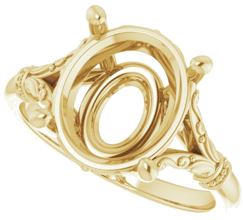 Sužadėtuvių Žiedas „Sculptural“ 14k yellow gold Oval 12mm x 10mm (5)