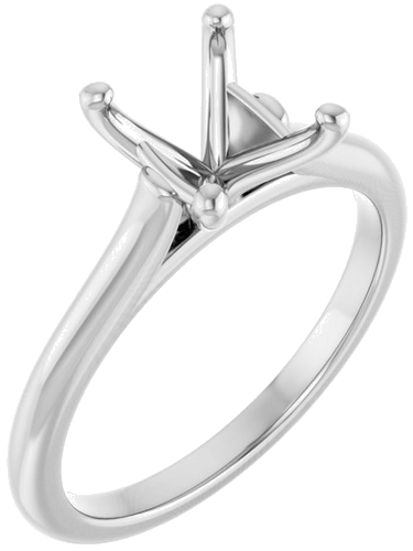 10K White 9x7 mm Oval Solitaire Engagement Ring Mounting (1)