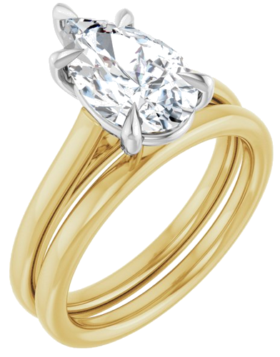 Sužadėtuvių Žiedas „Claw-Pong“ 18k yellow/white gold Pear 11.5mm x 7mm (6)