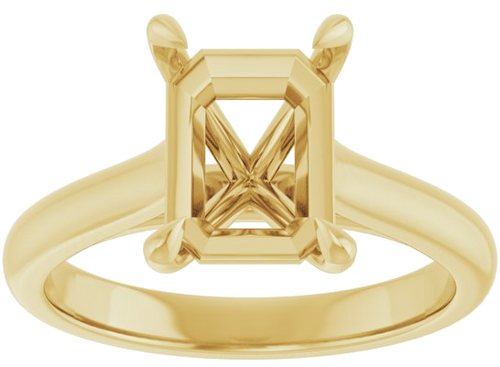 Sužadėtuvių Žiedas „Claw-Prong“ 14k yellow gold Emerald 9mm x 7mm (3)