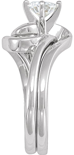 Sužadėtuvių Žiedas „Solitaire Bypass“ 14k white gold Round 5.2mm (5)