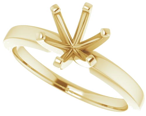 Sužadėtuvių Žiedas „Solitaire“ 585 Geltonojo Aukso Round 7mm (5)