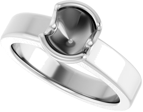 Sužadėtuvių Žiedas „Half-Bezel Solitaire“ 14k white gold Round 6.5mm (5)