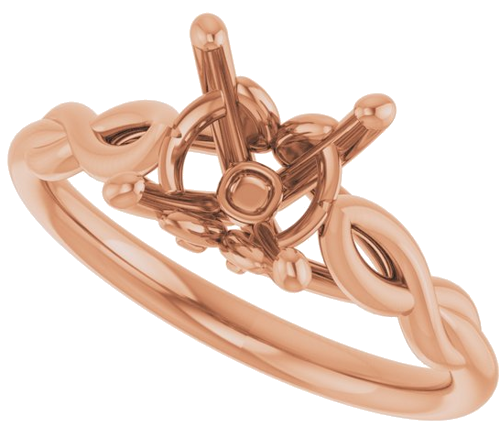 Sužadėtuvių Žiedas „Solitaire Sculptural“ 14k rose gold Round 8mm (5)
