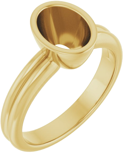 Sužadėtuvių Žiedas „Bezel-Set Solitaire“ 14k yellow gold Oval 8mm x 6mm (1)