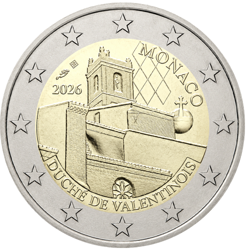 2026 Monakas Valentinua kunigaikštystė 2 eurų moneta (2)