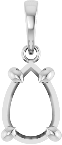 Pakabukas „Solitaire“ 14k white gold Pear 10mm x 7mm (1)