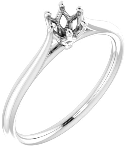 18K White 4.1 mm Round Engagement Ring Mounting (1)