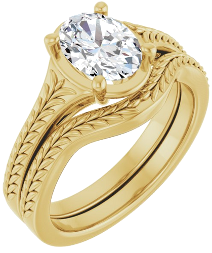 Sužadėtuvių Žiedas „Solitaire“ 14k yellow gold Oval 8mm x 6mm (6)