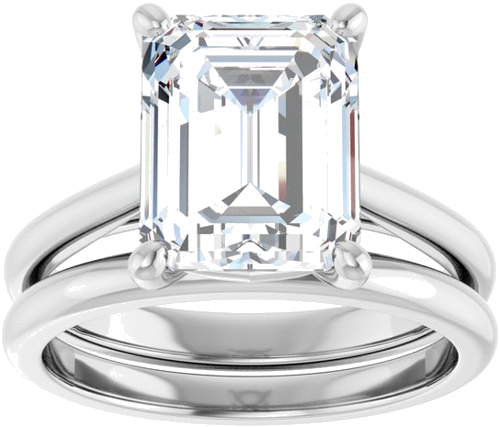 Sužadėtuvių Žiedas „Solitaire“ 10k white gold Emerald 10mm x 8mm (8)