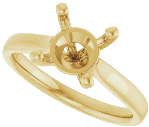 14K Yellow 8.2 mm Round Engagement Ring Mounting (5)