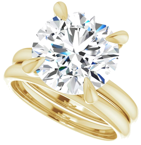 Sužadėtuvių Žiedas „Solitaire“ 585 Geltonojo Aukso Round 11mm (10)