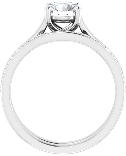 14K White 6 mm Round Solitaire Engagement Ring Mounting (7)