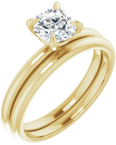 10K Yellow  6 mm Round Solitaire Engagement Ring Mounting (6)