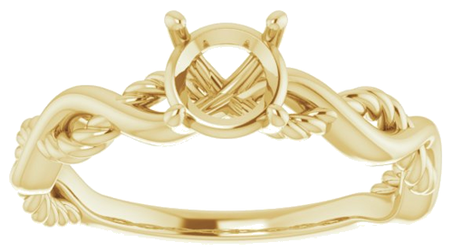 14K Yellow  5.8 mm Round Solitaire Engagement Ring Mounting (3)
