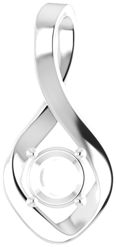 Pakabukas „Infinity-Inspired“ 585 Baltojo Aukso Round 5.5mm (1)