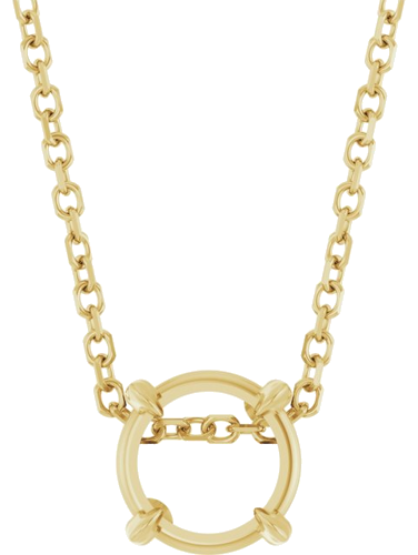 14K Yellow 6 mm Round 16-18  Necklace Mounting (1)