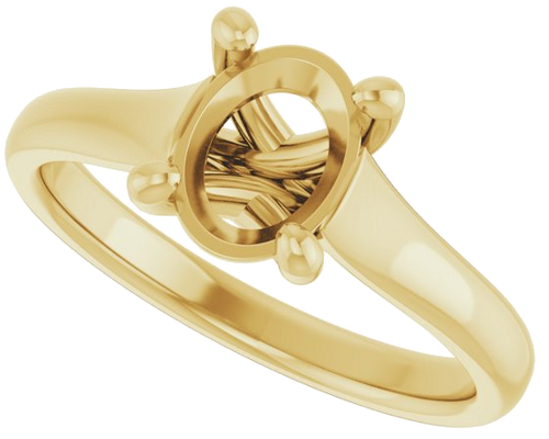 Sužadėtuvių Žiedas „Solitaire“ 585 Geltonojo Aukso Oval 8mm x 6mm (5)