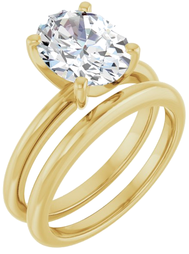 10K Yellow  10x8 mm Oval Solitaire Engagement Ring Mounting (6)