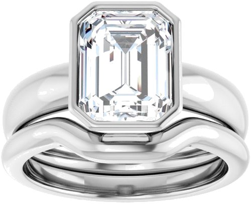 14K White 9x7 mm Emerald Engagement Ring Mounting (8)