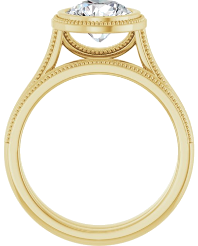 14K Yellow 7.4 mm Round Engagement Ring Mounting (7)