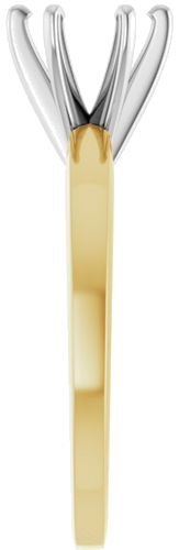 Sužadėtuvių Žiedas „Solitaire“ 585 Baltojo Ir Geltonojo Aukso Round 6mm x 6.6mm (4)