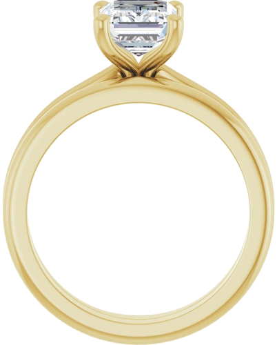 Sužadėtuvių Žiedas 14k yellow gold Emerald 8mm x 6mm (7)